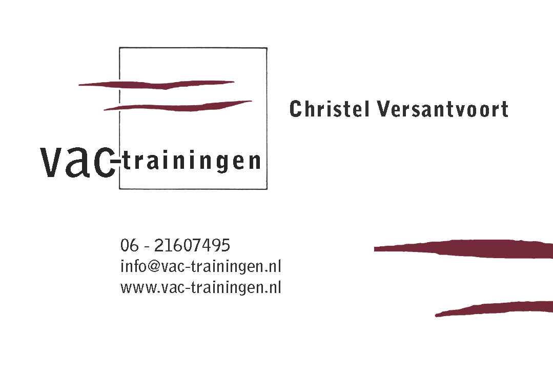 Christel Versantvoort vac-trainingen.